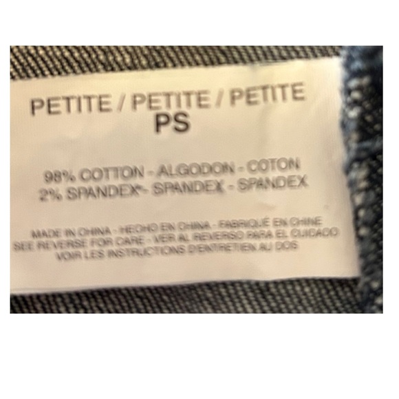 GLORIA VANDERBILT Medium Blue Fitted Jean Jacket Sz S Petite Chic Casual Office - Picture 4 of 8